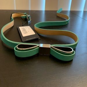 NWT Ted Baker Green Leather Bow Belt